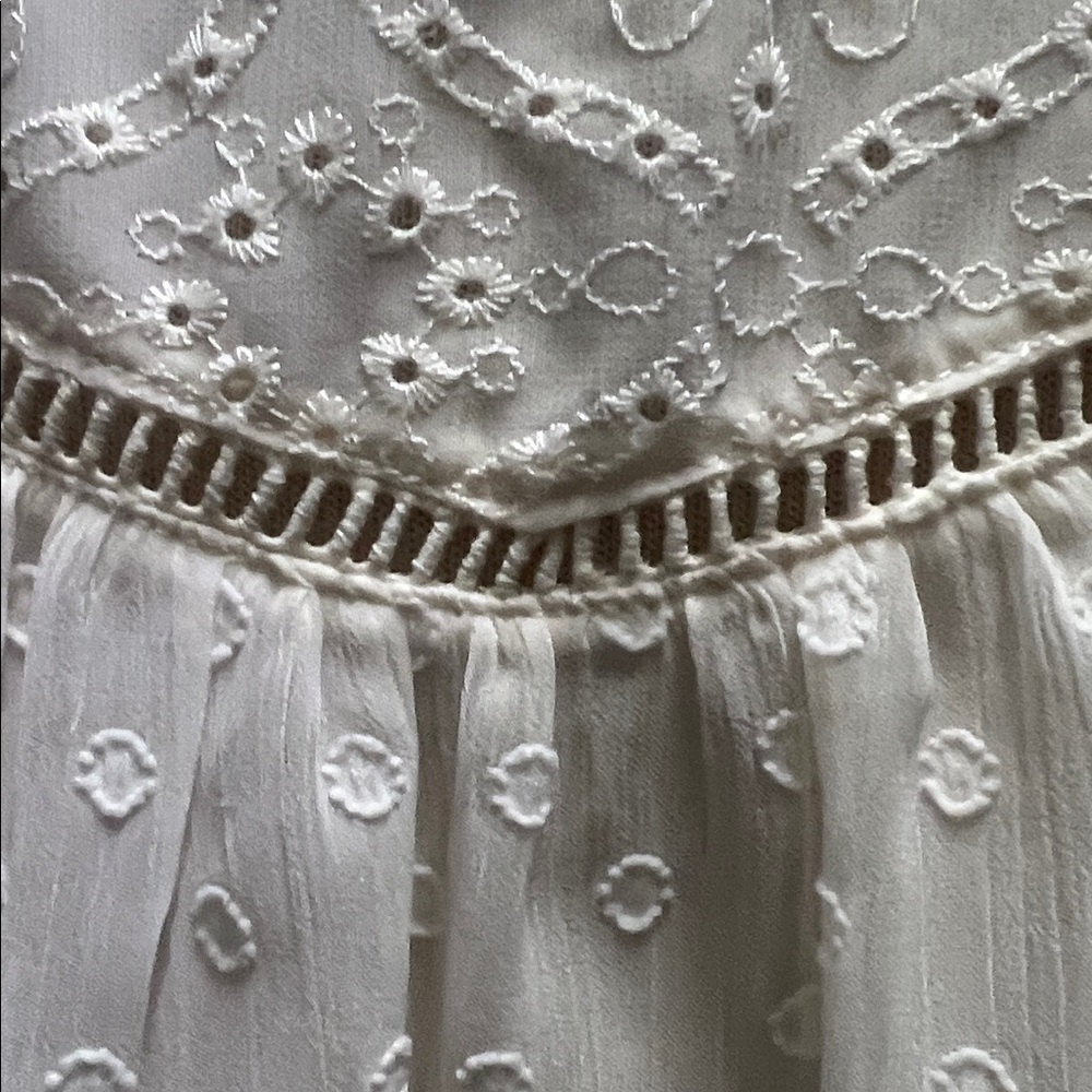 TORRID- Ivory Chiffon Eyelet Blouse - Picture 5 of 7